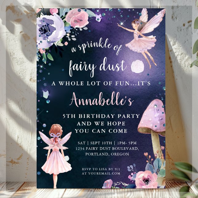 Fairy Dust Magical Enchanted Birthday Party Invitation (Creator Uploaded)