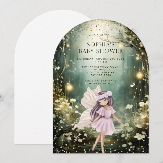 Fairy Enchanted Forest Baby Shower Invitation (Front/Back)