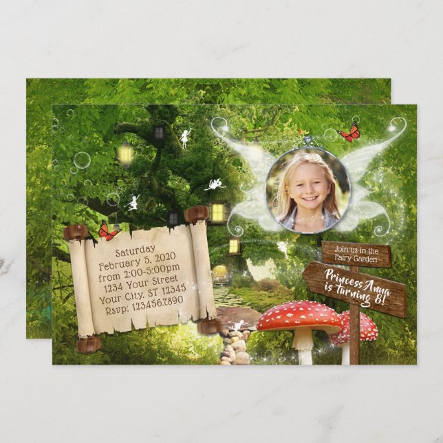 Fairy Enchanted Forest Party Invitation (Front/Back)