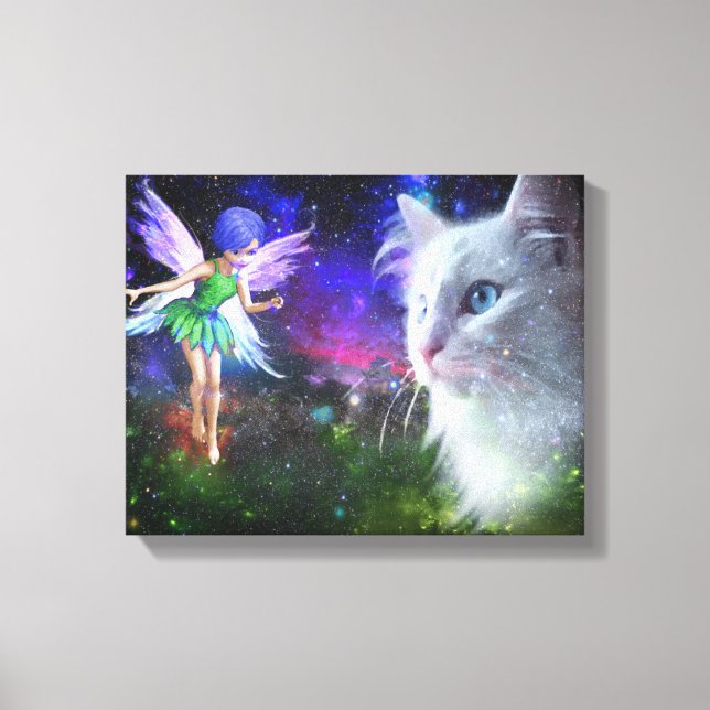 Fairy Encounters Cat Canvas Print (Front)