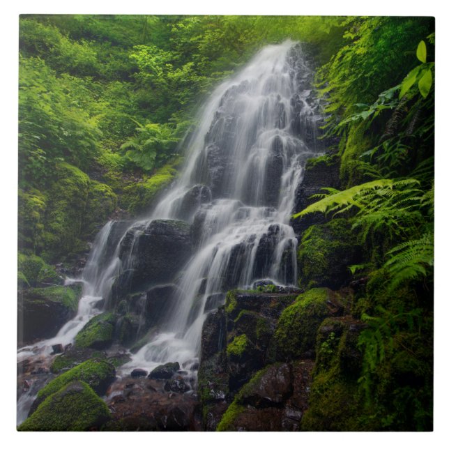 Fairy Falls | Colombia River Gorge Oregon. Tile (Front)