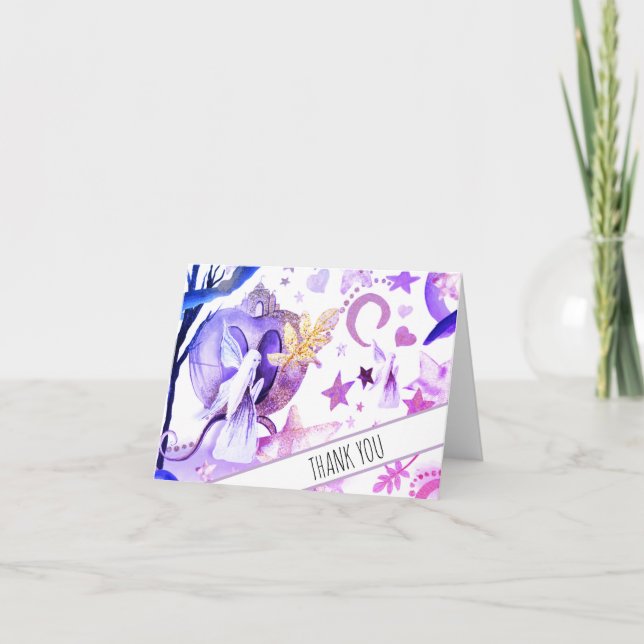 *~* Fairy Fantasy Castle Baby Shower Thank You (Front)