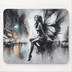 Fairy fantasy rainy night streets dream world mouse mat