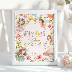 Fairy Favors Enchanted Garden Bright Brithday Poster