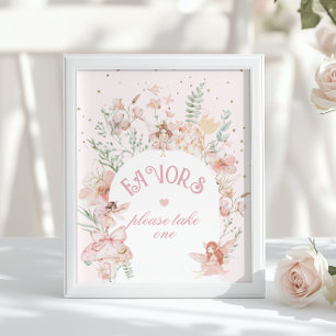 Fairy Favors Whimsical Purple 1st Birthday Poster