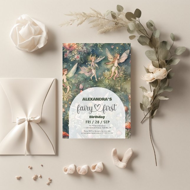 Fairy First 1st Birthday Enchanted Forest Invitation (Creator Uploaded)