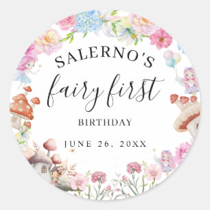 Fairy First Birthday 1st Birthday Classic Round Sticker