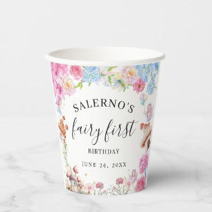 Fairy First Birthday 1st Birthday Paper Napkin Cups