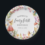 Fairy First Birthday 1st Birthday  Paper Plate<br><div class="desc">Matching Collection in the Little Bayleigh Store!</div>