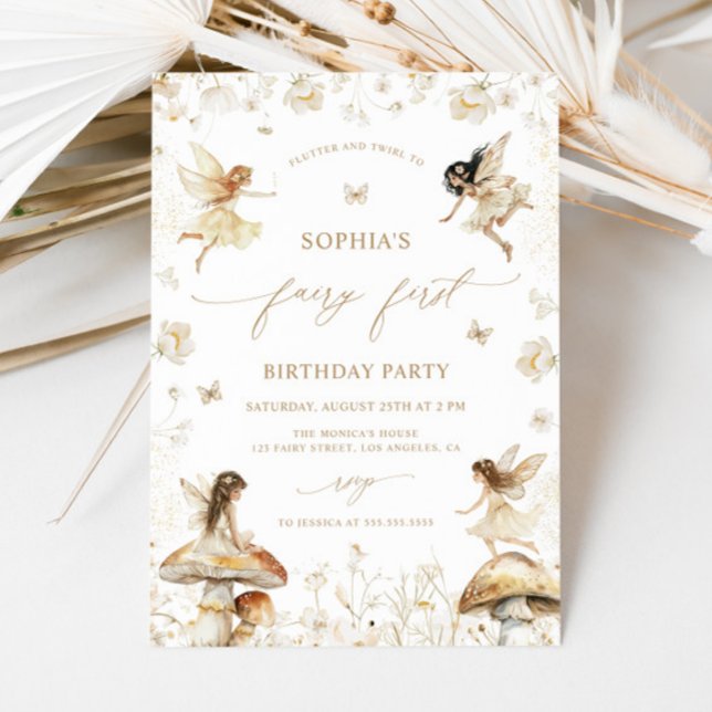 Fairy First Birthday Boho Invitation (Creator Uploaded)