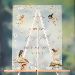 Fairy First Birthday Boho Welcome  Acrylic Sign