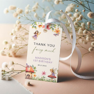 Fairy First Birthday Enchanted Forest Thank You Gift Tags