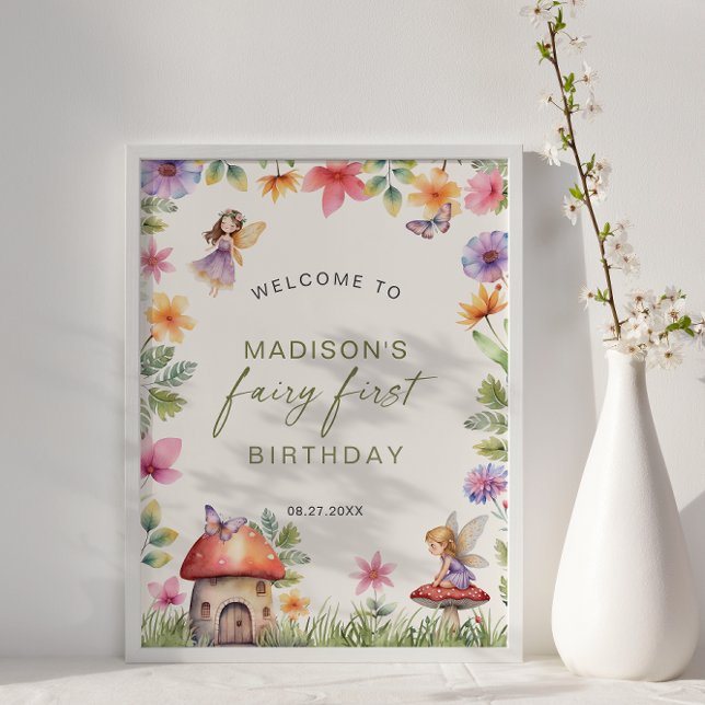 Fairy First Birthday Enchanted Forest Welcome Poster (Creator Uploaded)