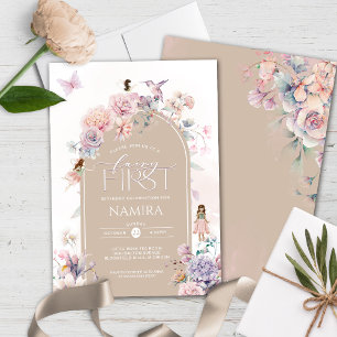 Fairy First Birthday Enchanted Garden Party Invitation