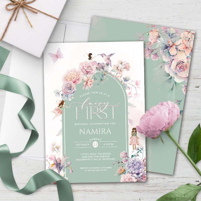 Fairy First Birthday Enchanted Garden Party Invitation (Creator Uploaded)