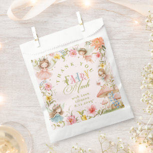 Fairy First Birthday Enchanted Garden Thank you Favour Bags