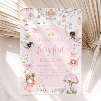 FAIRY FIRST BIRTHDAY Fairy Garden Birthday Party Invitation