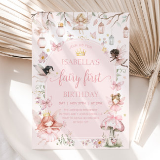 FAIRY FIRST BIRTHDAY Fairy Garden Birthday Party Invitation