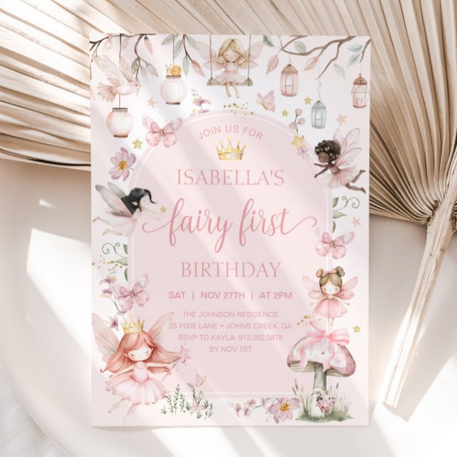 FAIRY FIRST BIRTHDAY Fairy Garden Birthday Party Invitation (Creator Uploaded)