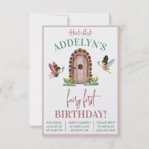Fairy First Birthday, Fairy Garden Themed Birthday Invitation