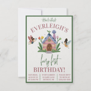 Fairy First Birthday, Fairy Garden Themed Birthday Invitation