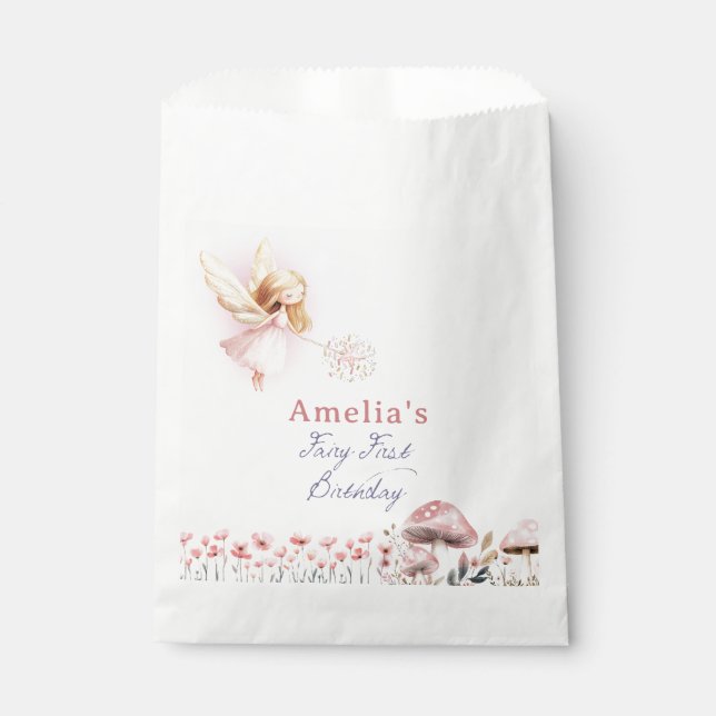 Fairy First Birthday Favour Bags (Front)