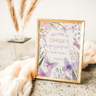 Fairy First Birthday Girl 1st Birthday Party Poster