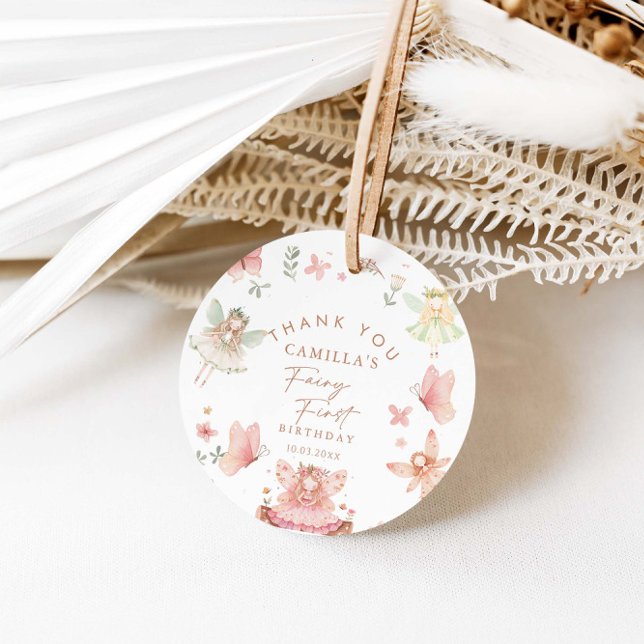 Fairy First Birthday Girl Favour Tags (Creator Uploaded)