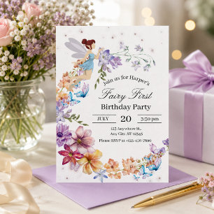 Fairy First Birthday Invitation