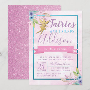 Fairy First Birthday Invitation