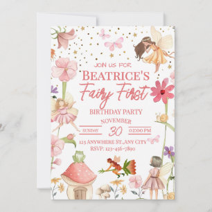 Fairy First Birthday Invitation