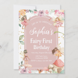 Fairy First Birthday Invitation Fairy Invitation