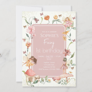 Fairy First Birthday Invitation Fairy Invitation