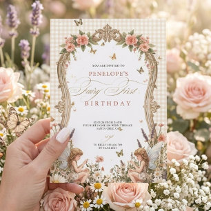 Fairy First Birthday Invitation Whimsical Garden