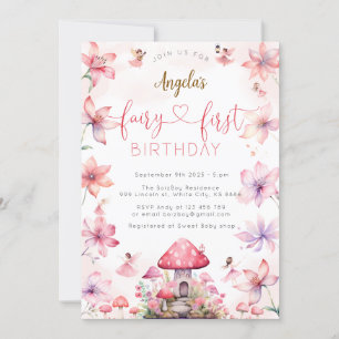 Fairy First Birthday Magical Party Invitation