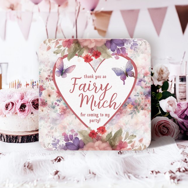 Fairy First Birthday Mini Thank You Card (Fairy First Birthday Party Thank You Notecards)