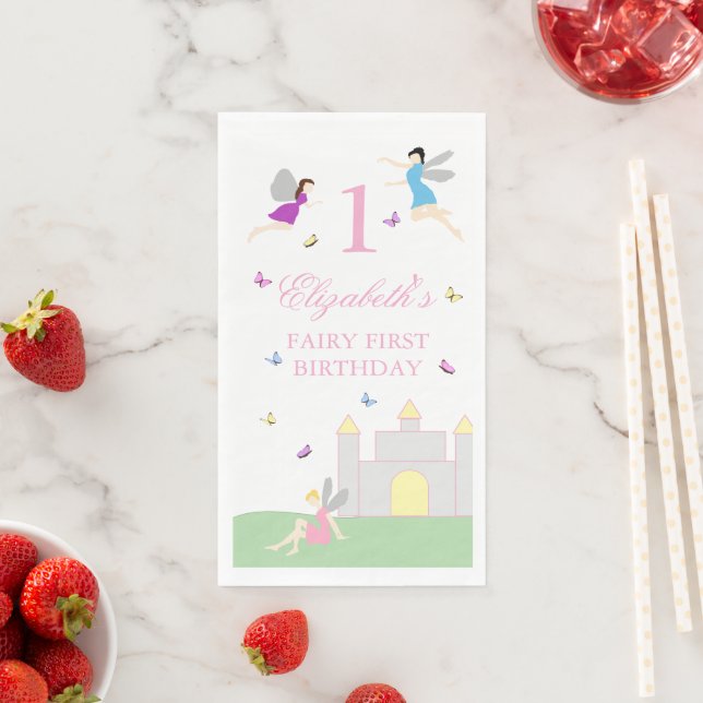 Fairy First Birthday Napkin (Insitu)
