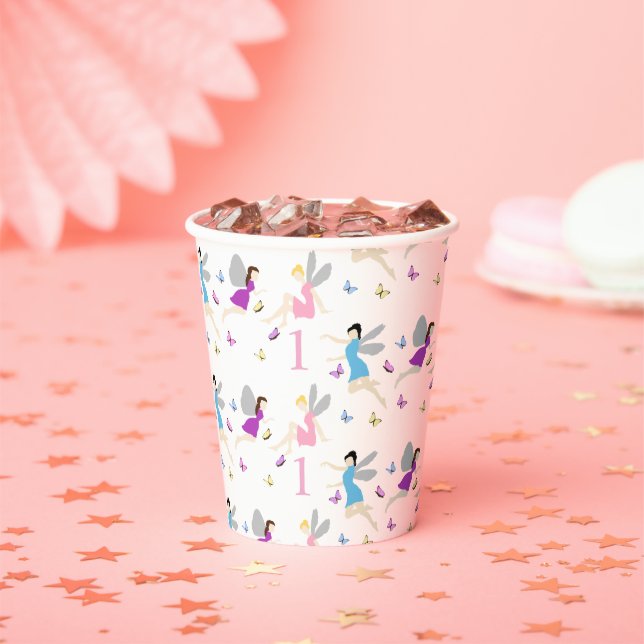 Fairy First Birthday Paper Cups (Insitu)