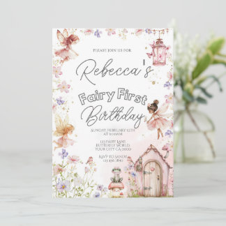 Fairy First Birthday Party Invitation