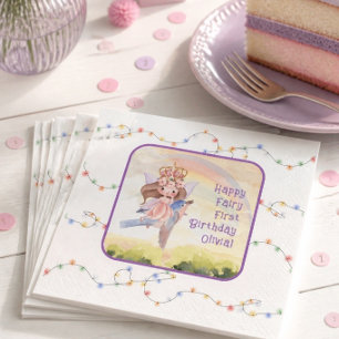 Fairy First Birthday Party Napkin