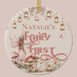 Fairy First Birthday Party Personalised Thank You Ceramic Tree Decoration<br><div class="desc">Add a touch of whimsy and gratitude to your fairy first birthday party with our Fairy First Birthday Party Personalised Thank You Ceramic Ornament! These charming ornaments are the perfect way to thank your guests for joining in the magic of your little one's special day. Crafted with care and sprinkled...</div>