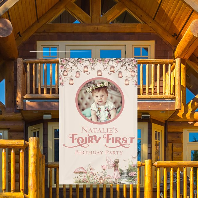 Fairy First Birthday Party Personalised Vinyl Banner (Creator Uploaded)