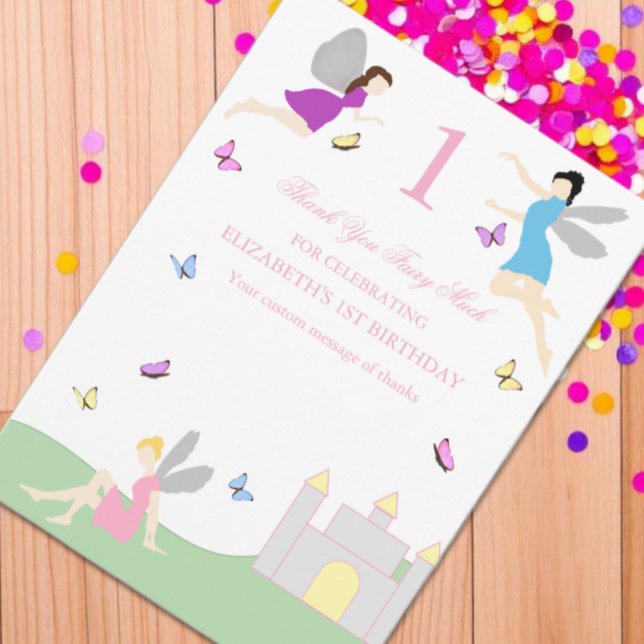 Fairy First Birthday Thank You Card (Creator Uploaded)