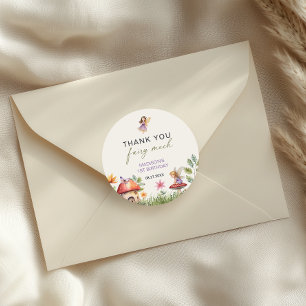 Fairy First Birthday Thank You Fairy Much Classic Round Sticker
