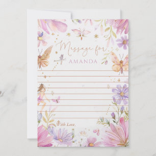 Fairy First Birthday Time Capsule Message Card