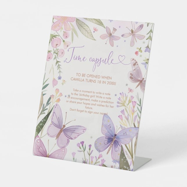 Fairy First Birthday Time Capsule  Pedestal Sign (Front)