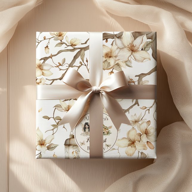 Fairy First Birthday Woodland Floral Wrapping Paper (Creator Uploaded)