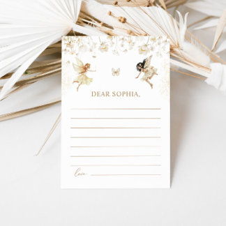 Fairy First Boho Birthday Party Time Capsule Card