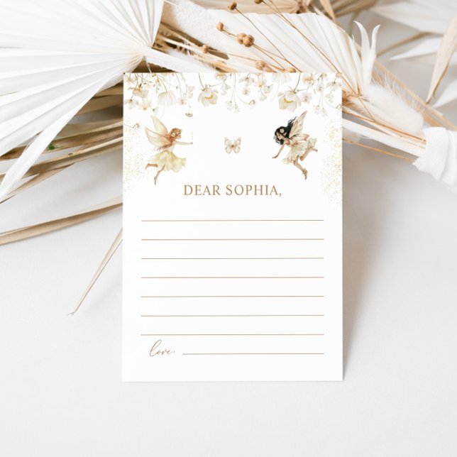 Fairy First Boho Birthday Party Time Capsule Card (Creator Uploaded)