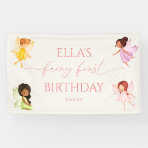 Fairy First Enchanted Fairies 1st Birthday Party Banner